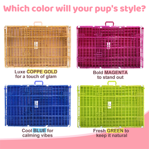 24-42 Collapsible Pink Dog Crate RED24-42