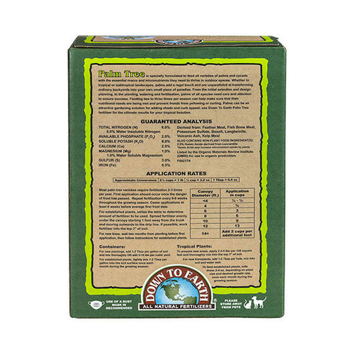 Down to Earth™, Palm Tree 6-2-8, All Natural Fertilizer, Blended (5 LBS.)