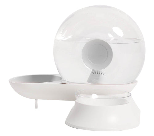 Auto-Myst Automatic Gravity Pet Water Dispenser - 2-in-1 Filtered Water & Food Bowl System with 2.8L Capacity