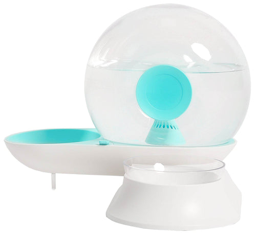 Auto-Myst Automatic Gravity Pet Water Dispenser - 2-in-1 Filtered Water & Food Bowl System with 2.8L Capacity