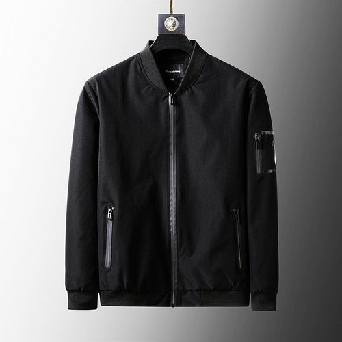 BLACK  Plus Size Loose Clothes Men's Stand-up Collar Jacket