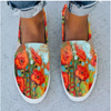 Large Size Women's Shoes Snake Skin Stitching Printed Flat Canvas Shoes Women