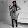 Long-sleeved Round-neck Back Cut-out Dress