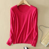 Winter Cashmere Jumper Slim Fit Plus Size Solid Color Round Neck for Women
