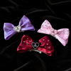 Satin Rhinestone Pet Bow Hair Clip