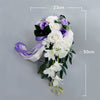Waterfall Wedding Bride Bouquet Bridesmaid Hand Tied Artificial Flower Decor