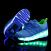 Switch Charging LED Light Children Adult Roller Skates Ultralight Wheel Shoes