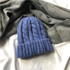 Simple Solid Color Twist Women's Knitted Hat