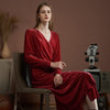 Long Robe Women's Velvet Gorgeous Nightdress V-neck Long Sleeve