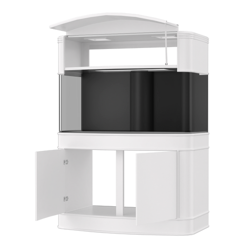 MONSTER TANK! 380 Gallon Seamless Glass Bowfront Reef-Ready Aquarium in Premium Cherry Real Wood Furniture