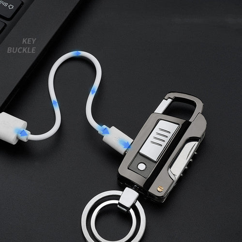 HT2101 Multi-function Key Chain Cigarette Lighter USB Charging Lighter