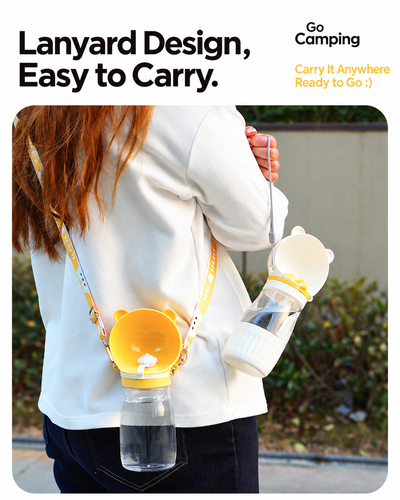 2-in-1 Portable Pet Water Bottle with Food Container