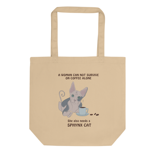 WOMAN CAN'T SURVIVE ON COFFEE ALONE ECO TOTE