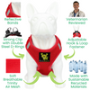 EcoBark Step In Dog Harness - XXXS to Small Breeds- Reflective Soft Mesh Harness for Teacup, Small Dogs and Puppies / Red