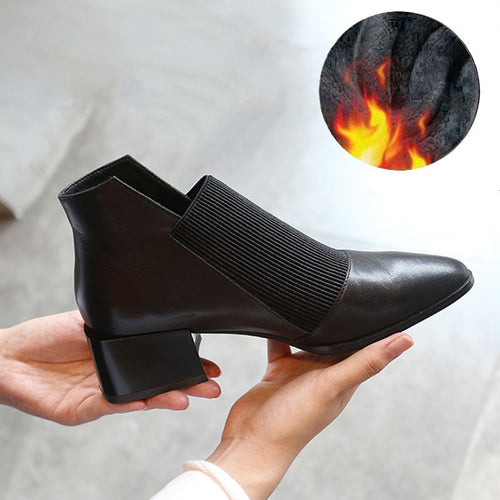 Cowhide Single Shoes Womens New Four Seasons Versatile