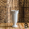 Pedestal Flower Vase Flower Pot Ceramic Glaze Ornament White Porcelain