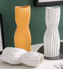 Nordic Creative Hand-painted Vase Ceramic Black And White Vertical Pattern Flower
