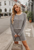 Knitted Cardigan Striped Suit Women's Clothing