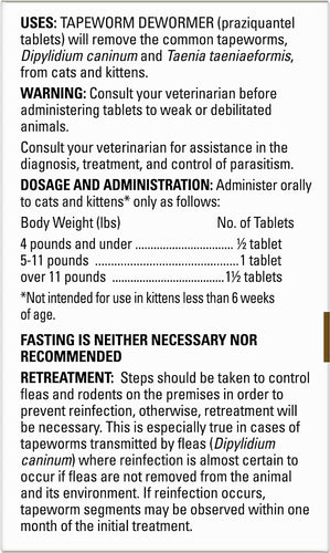 Elanco Tapeworm Cat Dewormer, 3 Tablets