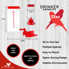 RentACoop 32 Ounce (1L) Autofill Cup Drinker with Attached Perch