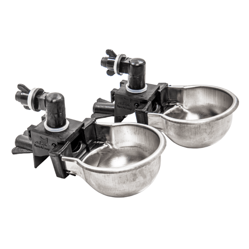 RAC Paws by RentACoop DIY Auto-Fill Metal Cup Waterer Kit 2-Pack - Great for Small Animals, Pets, Bunnies, Ferret, Chickens, Hamsters, Guinea Pigs, Rabbits, Chinchillas, Mice, Rats