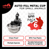 RAC Paws by RentACoop DIY Auto-Fill Metal Cup Waterer Kit 6-Pack - Great for Small Animals, Pets, Bunnies, Ferret, Chickens, Hamsters, Guinea Pigs, Rabbits, Chinchillas, Mice, Rats