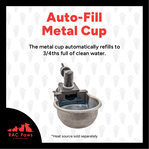 RAC Paws by RentACoop DIY Auto-Fill Metal Cup Waterer Kit 2-Pack - Great for Small Animals, Pets, Bunnies, Ferret, Chickens, Hamsters, Guinea Pigs, Rabbits, Chinchillas, Mice, Rats