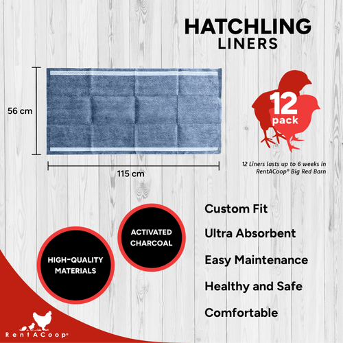 RentACoop Hatchling Liners for Big Red Barn Pack of 12 - Odor-Control Chick Brooder Pads