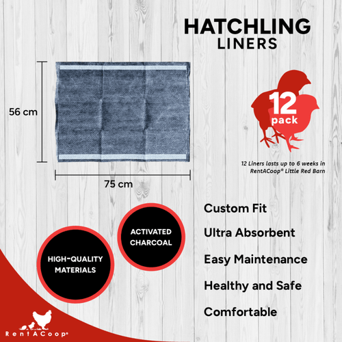 RentACoop Hatchling Liners for Little Red Barn Pack of 12 - Odor-Control Chick Brooder Pads