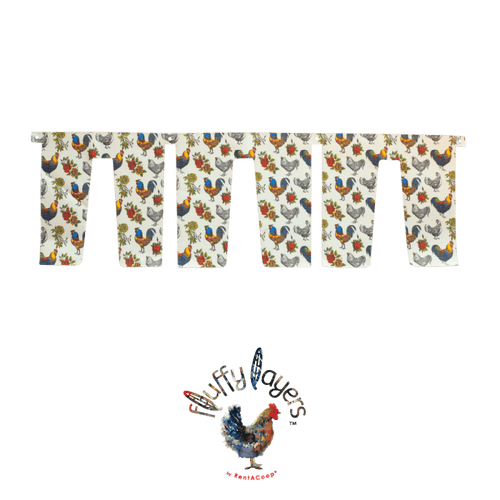 Fluffy Layers Curtains for RentACoop Nesting Box Suite - Roosters & Roses