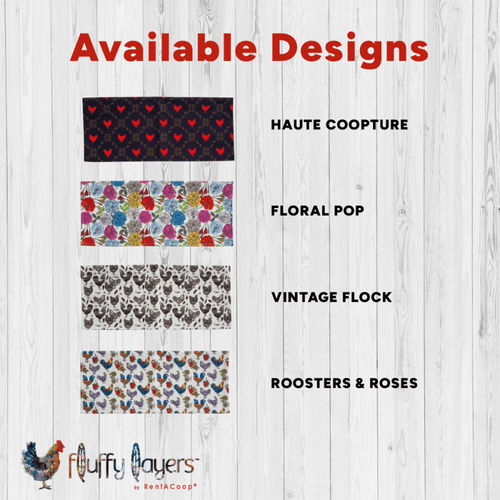Fluffy Layers Coop Valances - Roosters & Roses