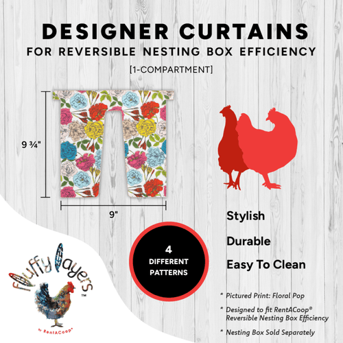 Fluffy Layers Curtains for RentACoop Nesting Box Efficiency - Haute Coopture