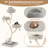 70 Tall Metal Cat Tree Tower with 3 Plush Perches & Sisal Scratching Posts