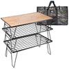 Outdoor Simple Folding Picnic Table Multi-layer Wrought Iron Rack