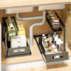 Kitchen Under Sink Pull-out Spice Storage Tiered Rack