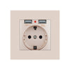 German Type Socket Wall Power Socket With Dual USB