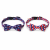 Patriotic Bow Tie Pet Collar Set