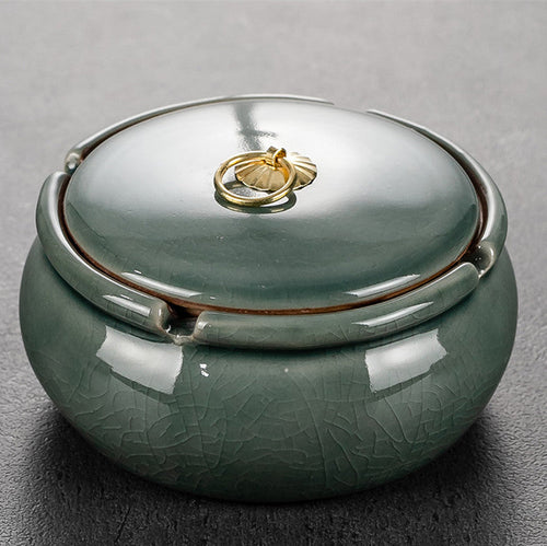 Retro Creative Ceramic Large Ashtray Office Smoke Cup Car Windproof And Fly Ash