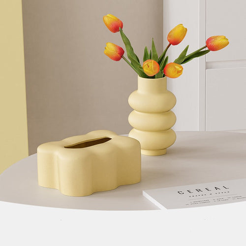 Creative Living Room Table End Table Storage Ceramic Extractor Box