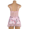 Plus Size Embroidery Patchwork Lace Sleeping Dress