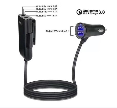Multi-port Car Rear Seat With Wire Fast Charging