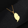 Stylish And Personalized Titanium Steel Smooth Golden Grenada Map