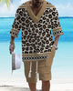 Casual Printing Suit Men's Summer Loose Short Sleeve T-shirt Shorts Set