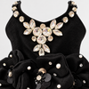 Handmade Black Satin Jeweled Pet Dress