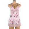 Plus Size Embroidery Patchwork Lace Sleeping Dress