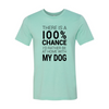 There Is 100% Chance I'd Rather Be At Home With My Dog T-Shirt