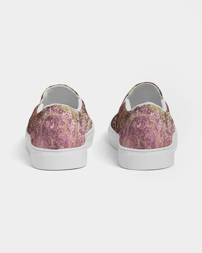 BEAUTIFUL PURPLE GITTER DESIGN CREATED BY FLIPSTYLEZ Women's Slip-On Canvas Shoe