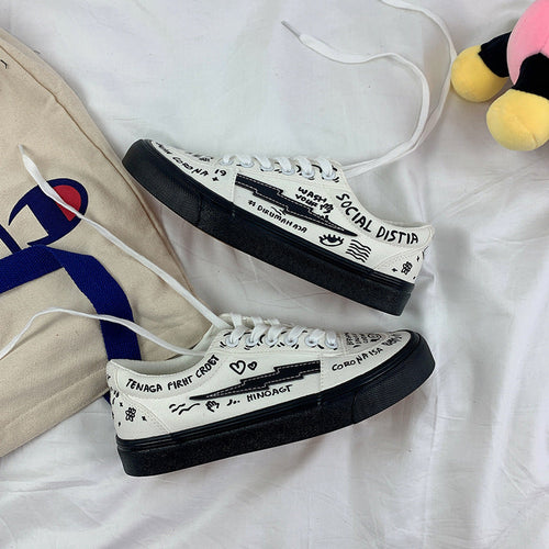 Japanese Little White Shoes Womens Spring Canvas Shoes