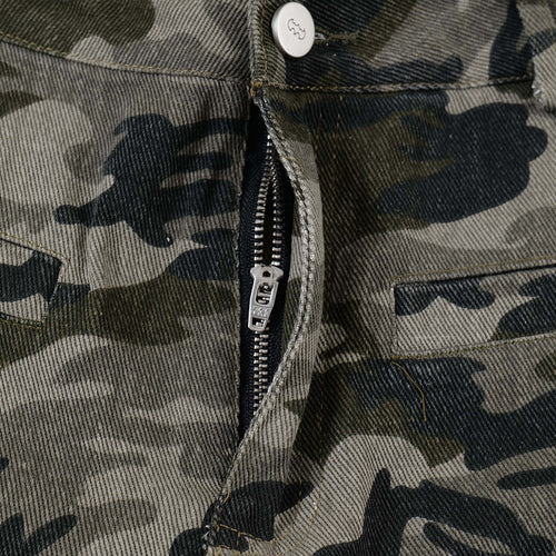 American Retro Camouflage Bell-bottom Pants Men