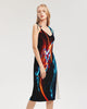 ELECTRICLY BLUE AND RED DESIGN BY FLIPSTYLEZ Women's All-Over Print Tie Strap Split Dress
